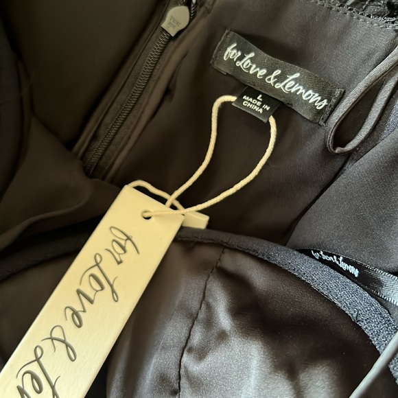 Free People For Love & Lemons Shirley Lace Bodysuit Maxi Dress L - Picture 9 of 9